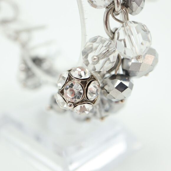 Charming Charlie Sparkle Bead Charm Watch 24mm Silver Loop Bracelet New Battery - Picture 5 of 14